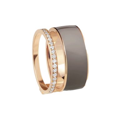 Repossi Berbere Chromatic Taupe lacquer ring in rose gold and diamonds