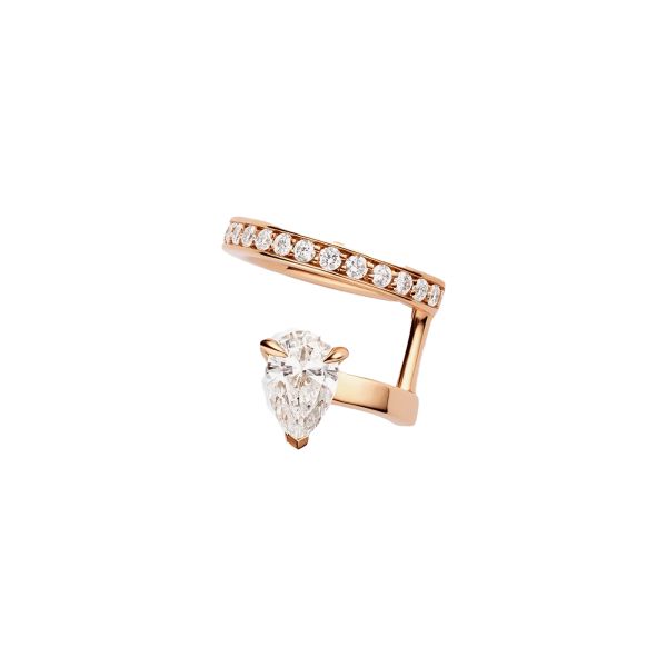 Repossi Serti sur Vide Right side ear clip set on a rose gold and diamond band