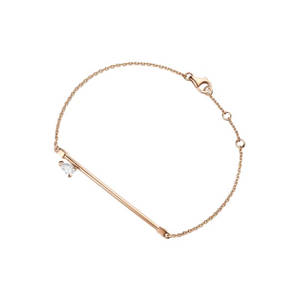 Repossi bracelet set on a vacuum in rose gold and diamonds