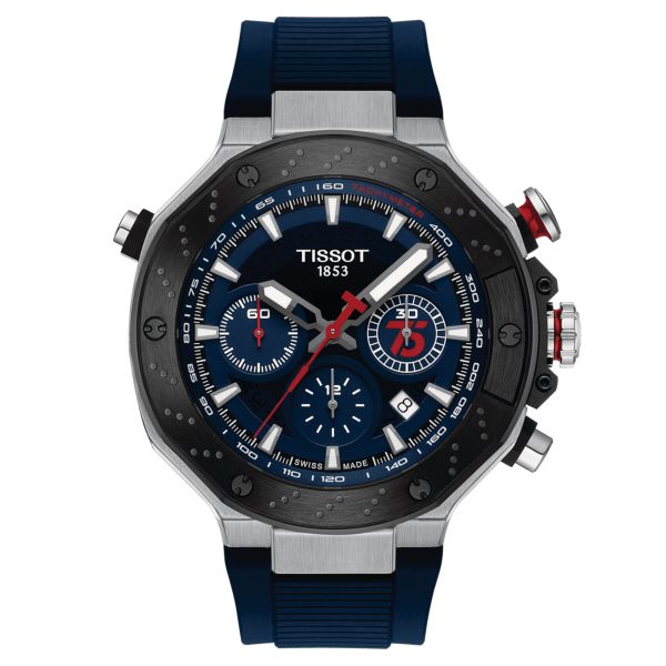 Montre Tissot T-Sport T-Race MotoGP Chronograph 2024 automatique cadran bleu 45 mm T141.427.27.041.00
