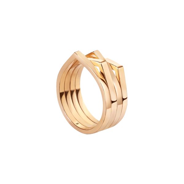 Repossi Antifer 4-row ring in rose gold
