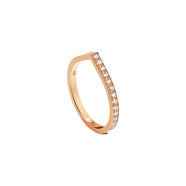 Paved Repossi Antifer Ring in rose gold and diamonds