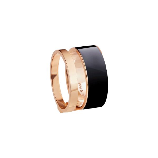 Repossi Berbere Chromatic Navy lacquer ring in rose gold