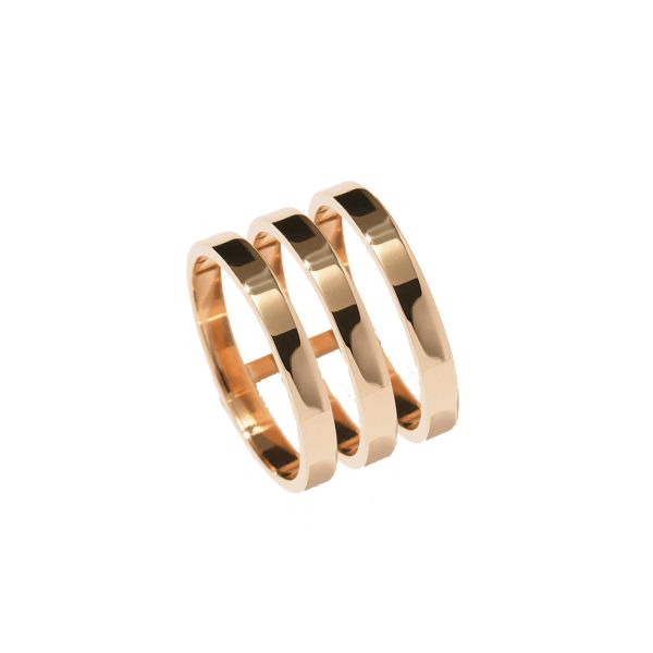 Repossi Berbere 3-row ring in rose gold