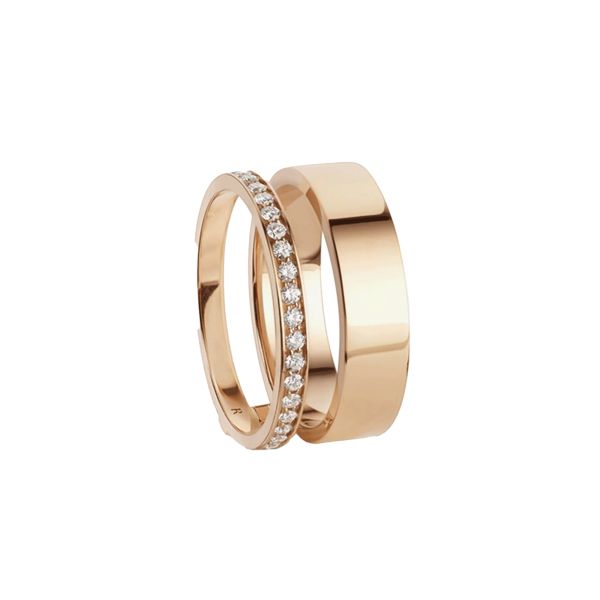Repossi Berbere 2 Rows Paved in Rose Gold and diamonds Ring