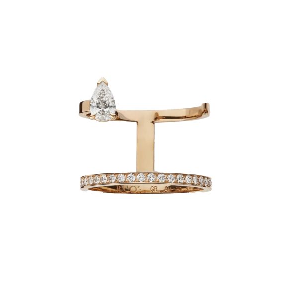 Repossi Ring Serti sur Vide in rose gold and diamonds