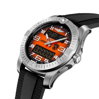 Breitling Aerospace B70 Orbiter quartz watch red dial black rubber strap 43 mm EB70101A1O1S1