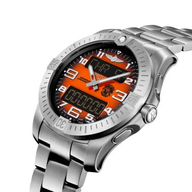 Breitling Aerospace B70 Orbiter quartz watch red dial titanium bracelet 43 mm