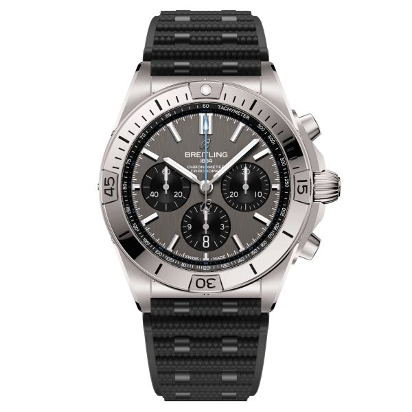 Montre Breitling Chronomat B01 Titanium automatique cadran anthracite bracelet caoutchouc noir 42 mm EB0134101M1S1