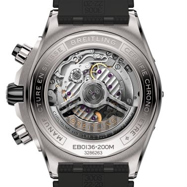 Breitling Super Chronomat Titanium B01 automatic watch anthracite dial black rubber strap 44 mm