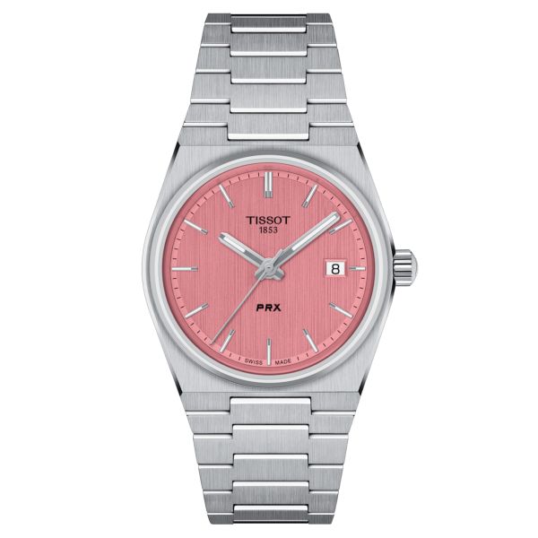 Tissot PRX quartz pink dial stainless steel bracelet 35 mm T137.210.11.331.00