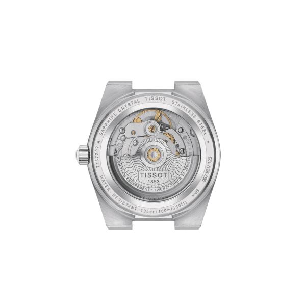 Tissot PRX Powermatic 80 automatic watch light green dial steel bracelet 35 mm T137.207.11.091.01