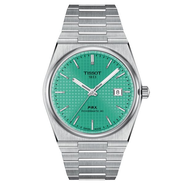 Montre Tissot PRX Powermatic 80 cadran vert clair bracelet acier 40 mm T137.407.11.091.01