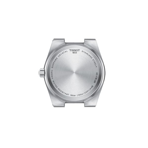 Tissot PRX quartz watch white mother-of-pearl dial steel bracelet 35 mm T137.210.11.111.00