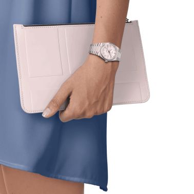 Tissot PRX Quartz Mother of Pearl Dial Silver Steel Strap Watch for Women- T137.210.11.111.00