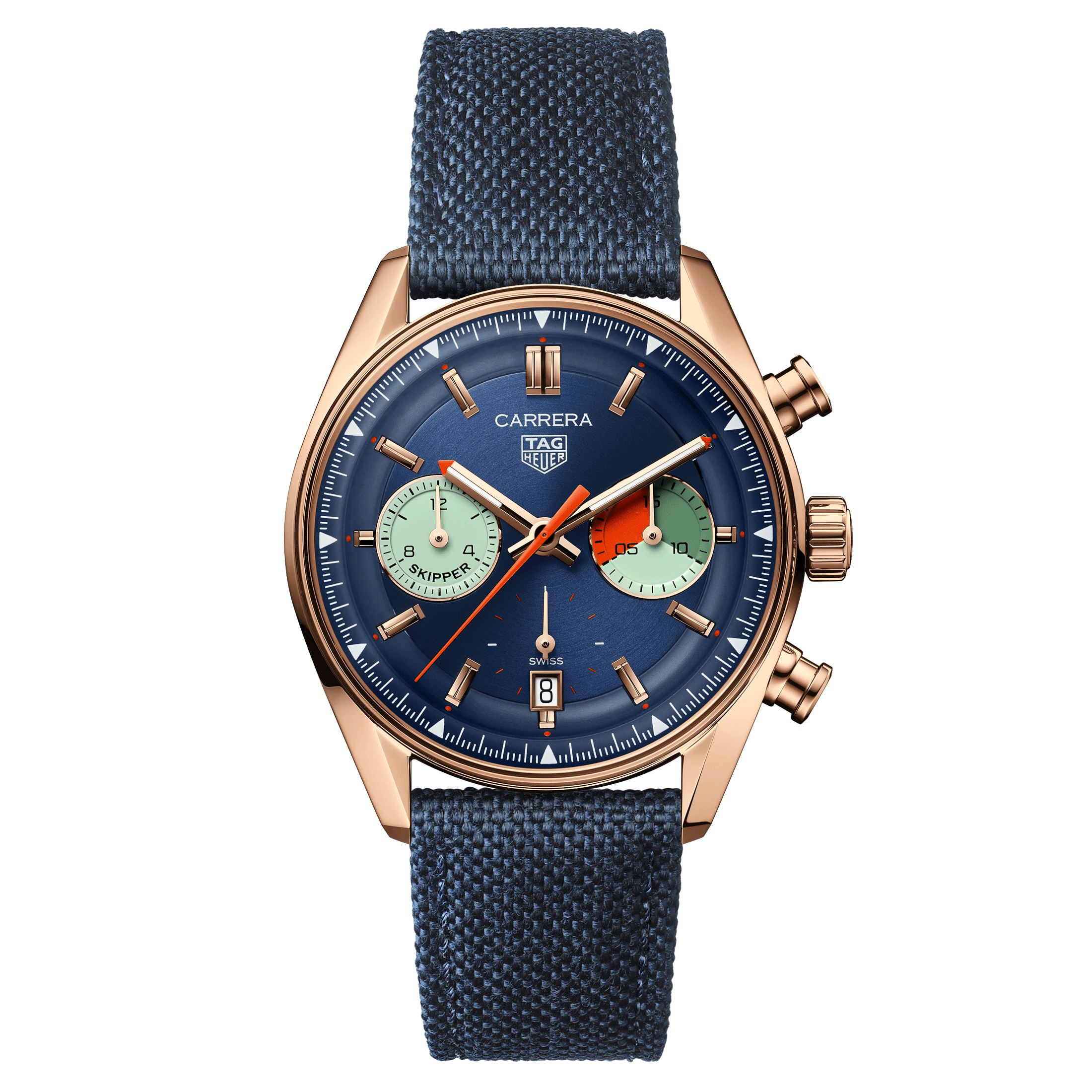 Montre TAG Heuer Carrera Chronographe Skipper Edition Limitée Or Rose automatique 39 mm CBS2241.FN8023