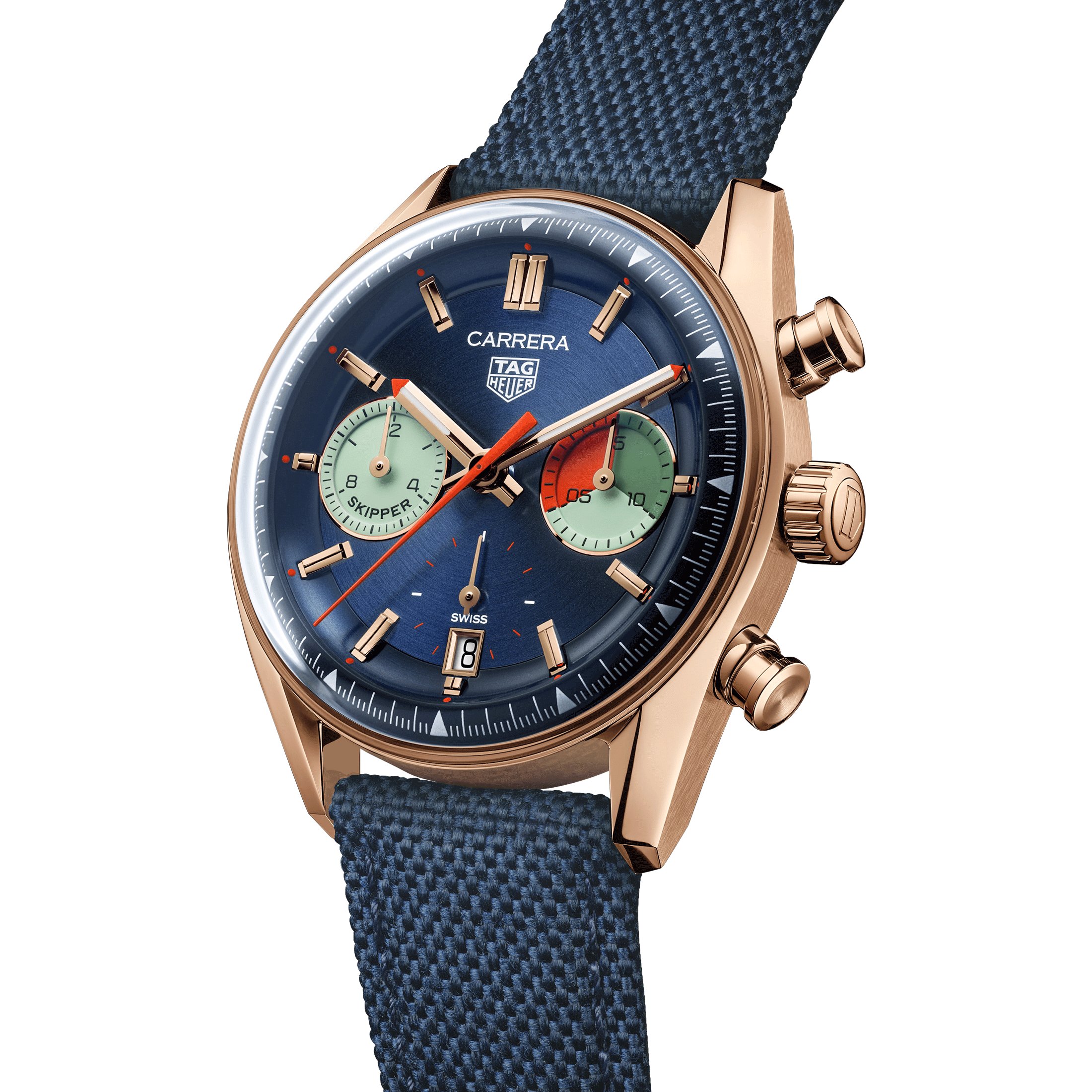 Montre TAG Heuer Carrera Chronographe Skipper Edition Limitée Or Rose automatique 39 mm CBS2241.FN8023