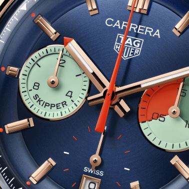 Montre TAG Heuer Carrera Chronographe Skipper Edition Limitée Or Rose automatique 39 mm CBS2241.FN8023