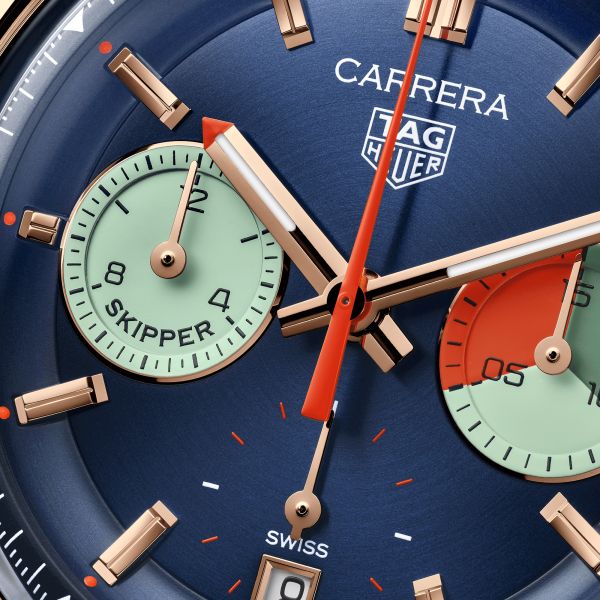 Montre TAG Heuer Carrera Chronographe Skipper Edition Limitée Or Rose automatique 39 mm CBS2241.FN8023