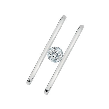 Bague La Brune et La Blonde Hula Hoop en or blanc taille brillant 0,10 carat