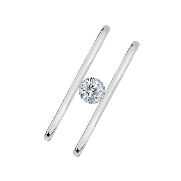 Bague La Brune et La Blonde Hula Hoop en or blanc diamant 0,10 carat