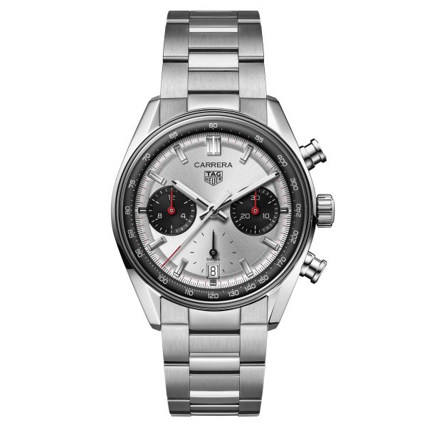 TAG Heuer Carrera Chronograph "Glassbox" automatic watch silver dial stainless steel bracelet 39 mm CBS2216.BA0041