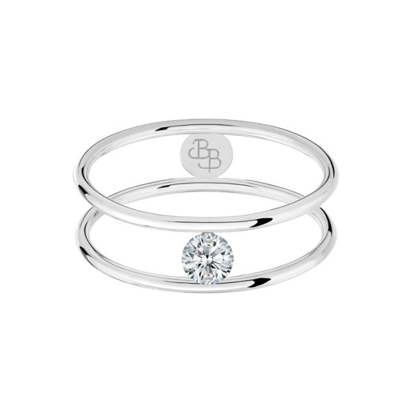 Bague La Brune et La Blonde Hula Hoop en or blanc diamant 0,10 carat