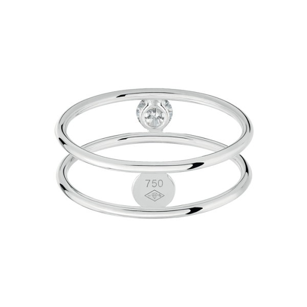 Bague La Brune et La Blonde Hula Hoop en or blanc taille brillant 0,10 carat