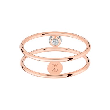 Bague La Brune et La Blonde Hula Hoop en or rose taille diamant 0,10 carat