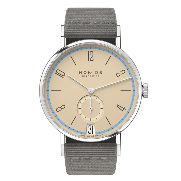 Nomos Tangente 38 Date Ariel Watch - Limited 175 years mechanical grey textile bracelet 37,5 mm