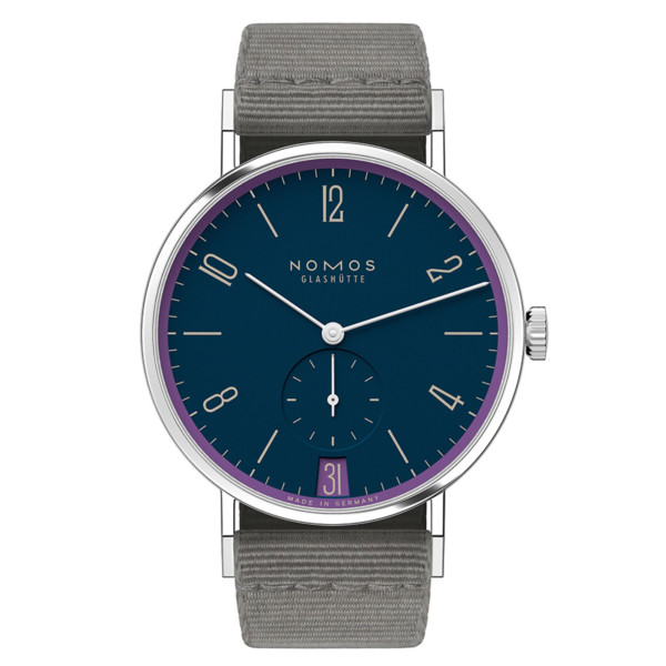 Nomos Tangente 38 Date Nachtgesang watch - Limited edition 175 years mechanical grey textile bracelet 37.5 mm