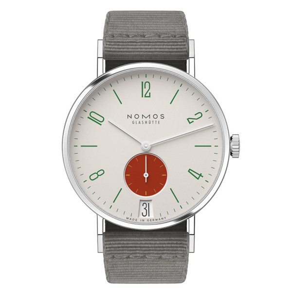 Nomos Tangente 38 Date Stop watch - Limited 175 years mechanical grey textile bracelet 37,5 mm