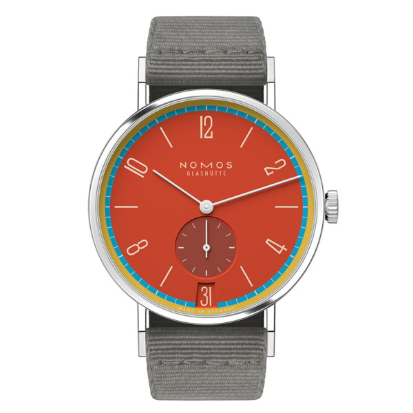 Nomos Tangente 38 Date Sportbunt watch - Limited 175 years mechanical grey textile bracelet 37,5 mm