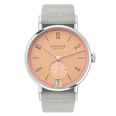Montre Nomos Tangente 38 Date Pastell - Ed. limitée 175 ans mécanique bracelet textile gris 37,5 mm