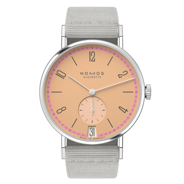 Nomos Tangente 38 Date Pastell watch - Limited 175-year mechanical edition grey textile bracelet 37.5 mm
