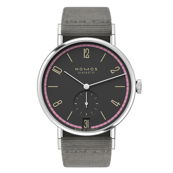 Nomos Tangente 38 Date Tiefseegrau Watch - Limited 175 years mechanical grey textile bracelet 37,5 mm