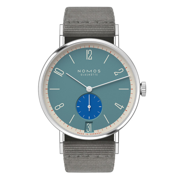 Nomos Tangente 38 Date Super Sardine watch - Limited 175 years mechanical grey textile bracelet 37.5 mm