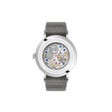 Montre Nomos Tangente 38 Date Haifischgrau- Ed. limitée 175 ans mécanique bracelet textile gris 37,5 mm