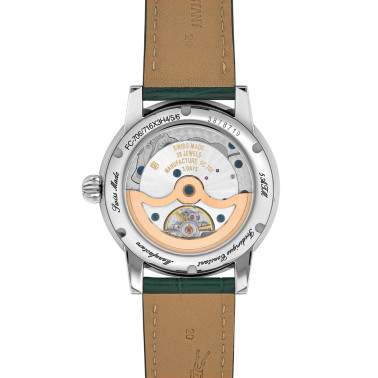 Montre Frédérique Constant Classic Moonphase Date automatique cadran vert bracelet cuir alligator vert 40 mm
