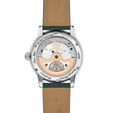 Montre Frédérique Constant Classic Moonphase Date automatique cadran vert bracelet cuir alligator vert 40 mm