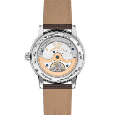 Montre Frédérique Constant Classic Date automatique cadran saumon bracelet cuir alligator marron 40 mm