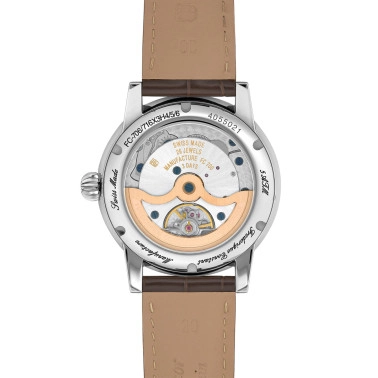 Montre Frédérique Constant Classic Date automatique cadran saumon bracelet cuir alligator marron 40 mm