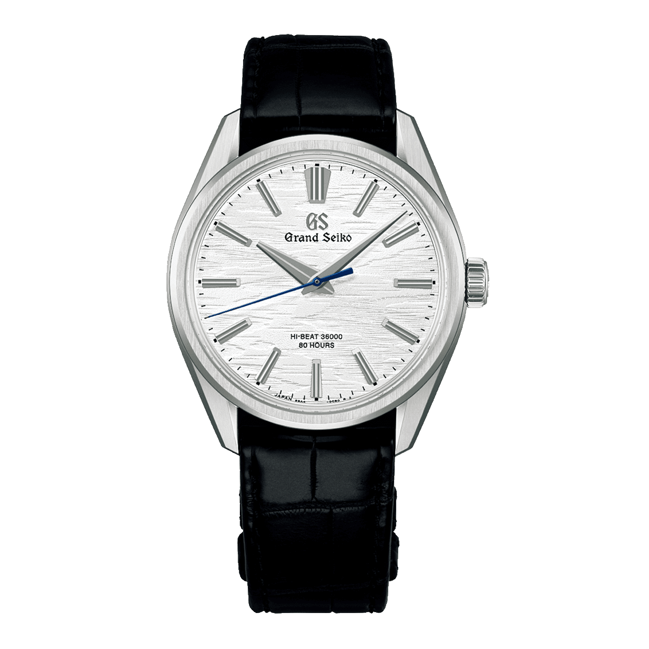 Montre Grand Seiko Evolution 9 "Birch Bark" Hi-Beats mécanique cadran blanc bracelet cuir 38,6 mm