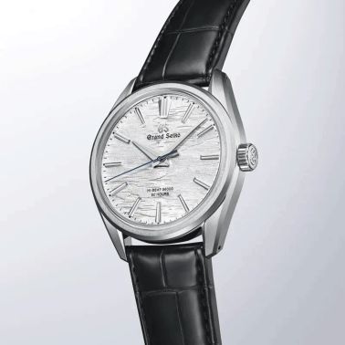 Grand Seiko Evolution 9 "Birch Bark" Hi-Beats hand-wound white dial leather strap 38,6 mm