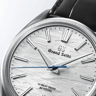 Grand Seiko Evolution 9 "Birch Bark" Hi-Beats hand-wound white dial leather strap 38,6 mm