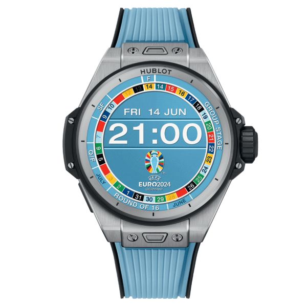 Hublot Big Bang-e Gen3 UEFA EURO 2024™ Titanium connected watch blue rubber strap 44 mm 450.NX.1100.RX.EUR24