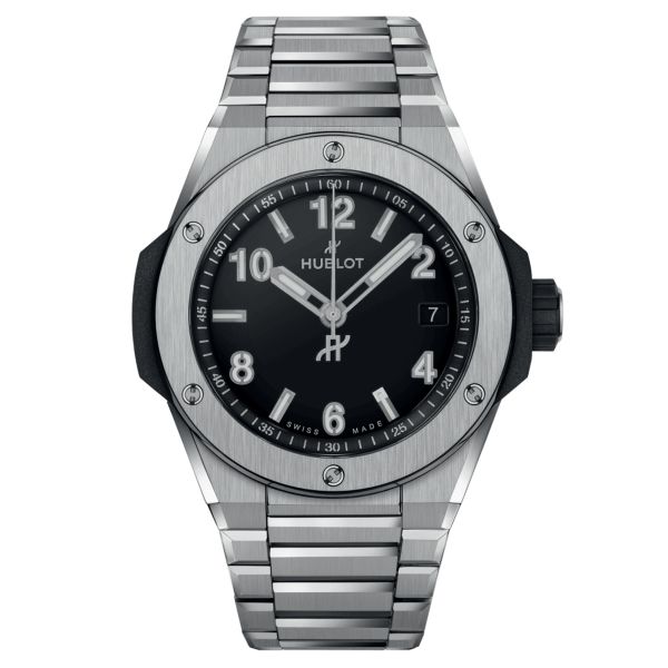 Montre Hublot Big Bang Integrated Time Only Titanium automatique cadran noir bracelet titane 38 mm 457.NX.1270.NX