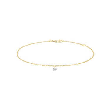 Bracelet La Brune et La Blonde 360° en or jaune diamant taille brillant 0,20 carat - Soldat