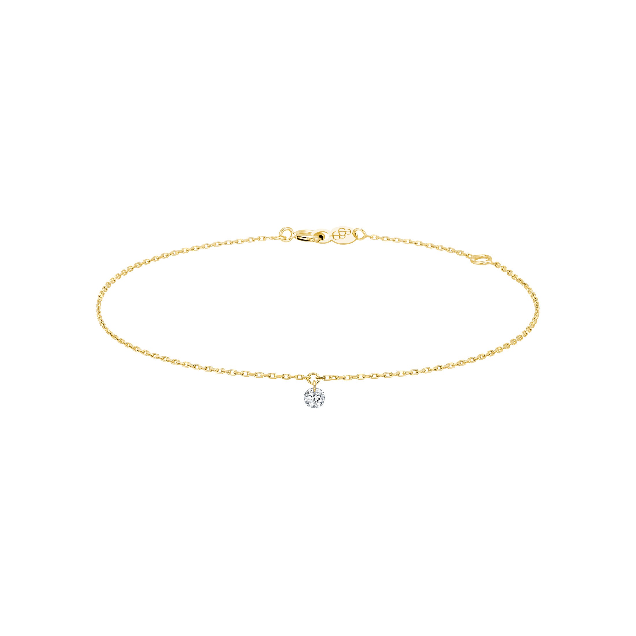 Bracelet La Brune et La Blonde 360° en or jaune diamant taille brillant 0,20 carat - Soldat