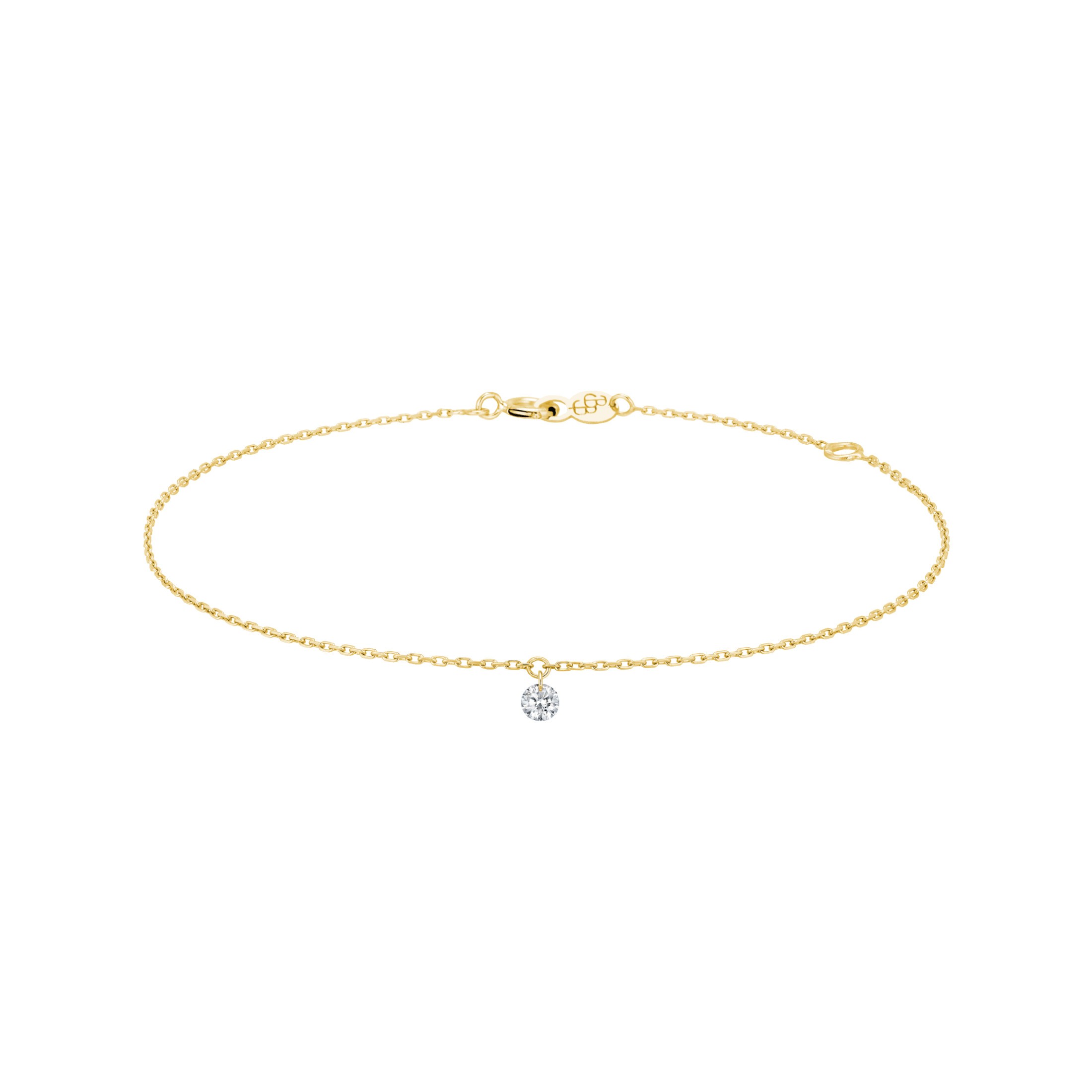 Bracelet La Brune et La Blonde 360° en or jaune diamant taille brillant 0,20 carat - Soldat_PL